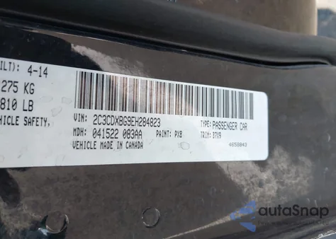 2014 Dodge Charger Se from USA, damaged, VIN 2C3CDXBG9EH284823